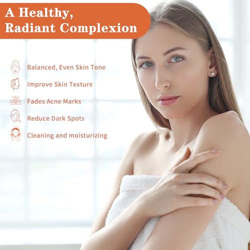 EUQEE Glutathione Kojic Acid Soap, 5 oz Glutathione Soap Bars with Glutathione, Vitamin C, Collagen for Rejuvenating Skin, Reduces the Appearance of Dark Spots Fine Lines with a Foaming Net- 2 x 142g