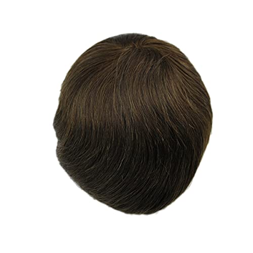 Hair Toupee for Men Dark Brown 2# Swiss Lace Front Undetectable Mens Q6 Human Hair System Replacement