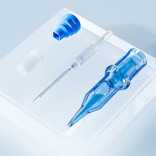 Tattoo Cartridges Needles, 20Pcs Tattoo Needles #12 Standard 14 Round Shader with Membrane Disposable Cartridges Tattoo Needles Long Taper for Permanent Makeup Tattoo Supplies (1214RSL)