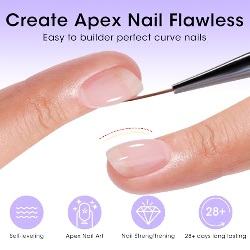 GELLEN Builder Gel for Nails, 18ml Clear Nail Extension Hard Gel in Bottle, Soak off Long Lasting U V Cured Nail Strengthener for Salon Quality Nail Art