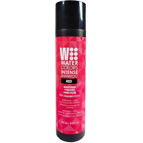 Watercolors by Tressa INTENSE 3-in-1 Color Depositing Shampoo, Semi Permanent Hair Color, Hair Dye Shampoo for Curly, Dry, and Normal Hair, 8 fl oz - RED