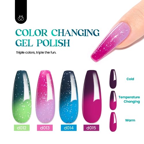 Beetles Cat Eye Gel Polish Set - 24Pcs 20 Colors Glitter Dark Color Changing Gel Nail Polish Kit with Base Gel Glossy Matte Top Coat Soak off UV DIY Nail Art Salon Ombre Black Nails Gift