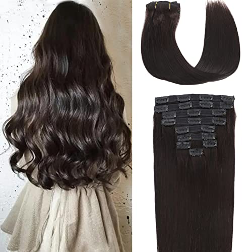 Clip in Hair Extensions Real Human Hair 9pcs 130g Natural Color Hair Extensions Straight Natural Soft Thick Remy Extensions Straight Clip in hair extensions human hair 22inch Natural Color