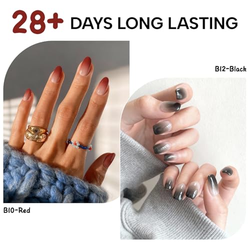 Airbrush Gel Nail Polish, 12 Vibrant Colors, Dilution Free Airbrush Gel for Fine Mist Gradient & French Nails, Acetone Free Salon-Quality Gel Nail Polish For Nail Art Design at Home,15ml