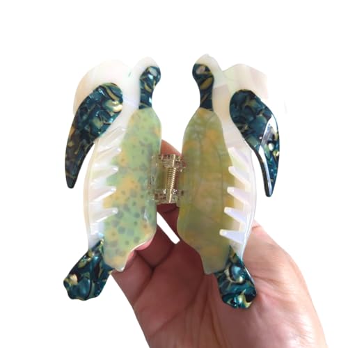 Fashion Sea Turtle Hair Clip,Acetate Hair Claw,Small Hair Clips for Women,Green