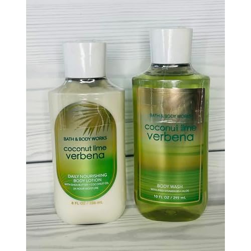 Bath & Body Works Coconut Lime Verbena Body Lotion and Body Gel Wash 2 Piece Set