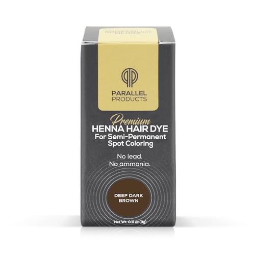 Parallel Products Spot Color Henna Kit - Henna Hair Dye - 3 grams - Tint for Professional Spot Coloring - With Mixing Dish - Covers Grey Hair - Root Touch Up (Deep Dark Brown)