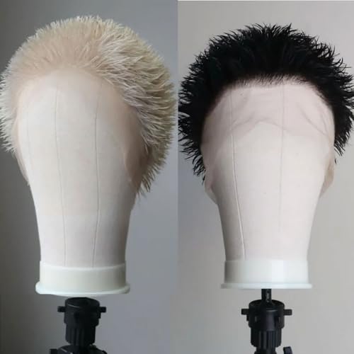 Hesperis Man Wigs Human Hair Brazilian Remy Full Lace Short Cut Wigs For Men Blonde Color Spikey Cut Full Lace Wigs (Blonde)