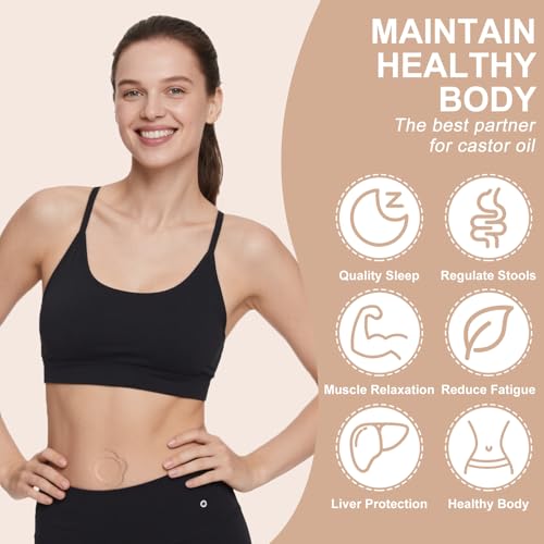 Castor Oil Patches for Belly Button, 100PCS Castor Oil Pack Wraps Organic Cotton Self-Adhesive Castors Oils Pack Anti Leakage Disposable Pads Portable & Breathable No Wash (Oil Not Included)