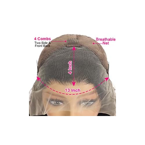 GOLFMAX 28 Inch 13x4 Lace Front Kinky Straight Wigs For Black Women Human Hair Glueless Lace Front Wigs Human Hair Pre Plucked Coarse Yaki Straight Natural Black Wig