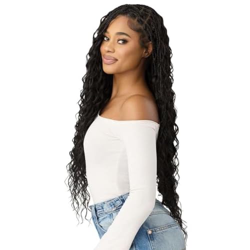 Outre 100% Full Hand Tied Whole Lace Wig - Boho Mermaid Box Braid 32" (OFF BLACK 1B)