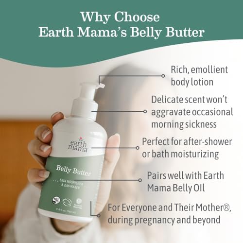 Earth Mama Belly Butter & Belly Oil Bundle for Dry, Stretching Skin | Moisturize + Encourage Skin's Natural Elasticity During Pregnancy & Beyond, 8-Fluid Ounce & 4-Fluid Ounce