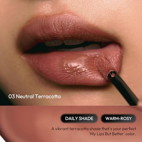 JAVIN DE SEOUL Wink Lip Shade Primer - All Day Top Coat, Smudge-Proof Base, Semi-Matte Long-Lasting Lip Primer (03 Neutral Terracotta)