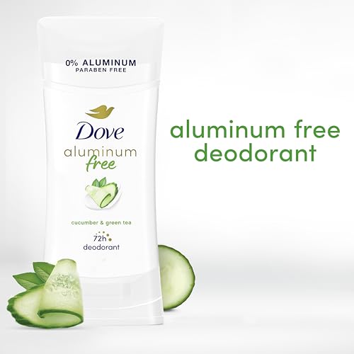 Dove Aluminum Free Deodorant for Women 4 Count Cucumber and Green Tea 72 hour odor protection 2.6 oz