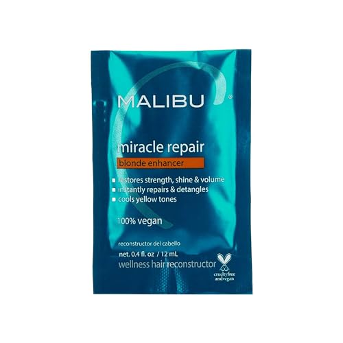 Malibu C Miracle Repair Reconstructor, Blonde Enhancer - Nourishing Repair Treatment for Damaged Blonde Strands - Reduces Discoloration