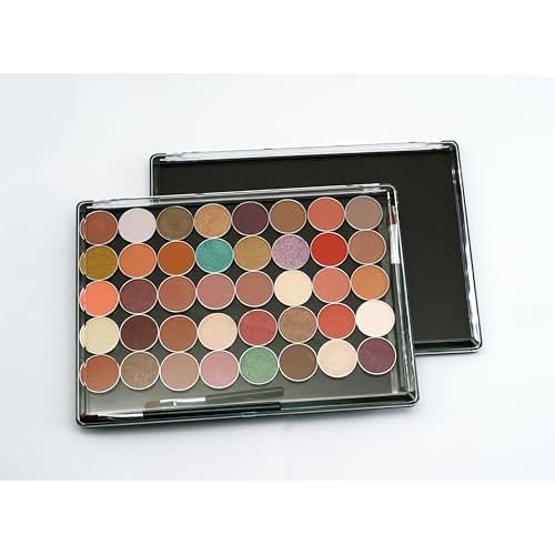 2 Pack XL large Magnetic Makeup Palette with Clear Top, Empty Cosmetics Pan Dispensing Storage Box with 40pcs Metal Sticker for DIY Eyeshadow Lipstick Blush Powder- 9.25'' x6.57''