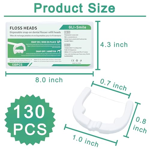 Ultraclean Access Flosser Refill Heads, Effective Plaque Removal for Proper Oral Care & Hygiene, Durable Flosser Refill Heads, PFAS Free, 130ct