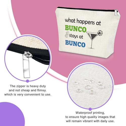 Sazuwu Bunco Gifts for Women Makeup Bag Bingo Players Gifts Bunco Game Gifts Cosmetic Bag Gifts for Bunco Lovers Bunco Birthday Party Supplies Bingo Lovers Gift Ideas Bunco Traveling Gift