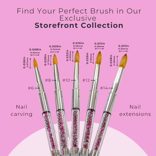 Acrylic Nail Art Brush ? Kolinsky Brush for Acrylic Application ? Ultra-Precise, Durable & No Shedding ? Perfect for Salon, DIY & Pro Use - Enhance Your Skills with GUUDSUP - Size 14