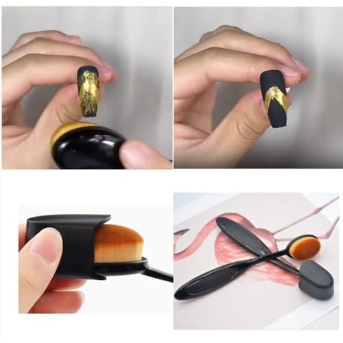 Daily Makeup Brush (Black) - Soft Nail Art Dust Powder Remover brush for Cleaning Fingernails, Makeup Tools