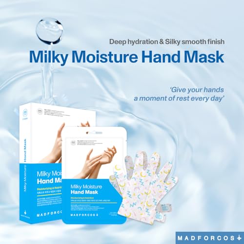 Milky Moisture Hand Mask ? Hydrating Gloves for Dry Hands | 5 or 10 Pairs (5 Pair (Pack of 1)) (5 Pair (Pack of 1))