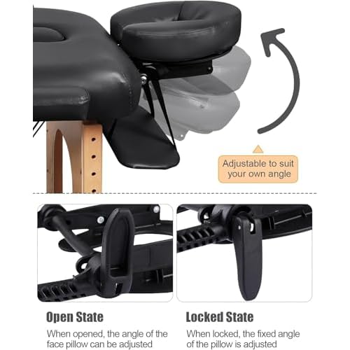 Kalolary Universal Face Cradle & Cushion for Massage Table, Adjustable Massage Headrest & Face Pillow Face Holder for Bed, Mattress Top Massage Kit Head Face Rest for Salon Home