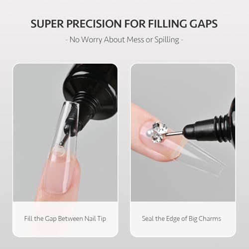 GAOY Multi-Functional Rhinestone Glue, Strong Adhesion 3D Gel Nail Art Glue for Nail Charms, Gems and Jewels Decoration, 15g No Wipe UV Light Cure