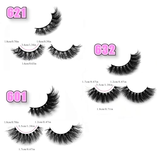 3D5D False Eyelashes 15-18mm Includes 3 Styles 27 Pair PACK Mix Cross Fluffy Natural Look Luxury Volume Faux Mink Lashes Reusable Strip Lashes, Mulitpack