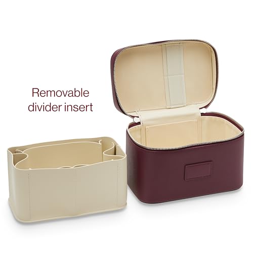 ETOILE - Mini Vanity Case Burgundy - Stylish Travel Makeup Bag Organizer With Removable Dividers