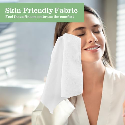 Washcloths Bulk - 200 Pack - Face Towels (12" x 12"), Highly Soft Wash Cloths and Hand Towels, Fast Drying Multi-Purpose Microfiber Cleansing Cloths for Bathroom, Hotel, Spa, and Salon - White