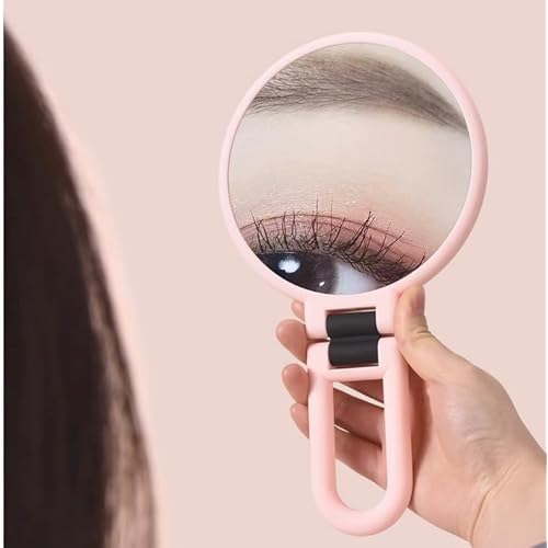 1X 15X Handheld Mirror with Handle for Travel£¬ Magnifying Mirror, Rotation Adjustable Handle, Double Sided Folding, Mirror for Women for Eyes Makeup Travel Table Desk Shaving