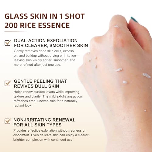 White Rice Peeling Glow Ampoule - Upgrade Skin Peel & Hydration Shot for Face and Body, Exfoliating Serum for All Skin Types, 80ml