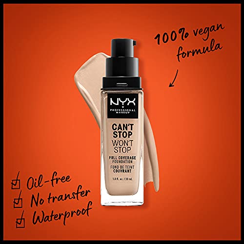 NYX PROFESSIONAL MAKEUP Can't Stop Won't Stop Foundation, 24h Full Coverage Matte Finish - Light Ivory