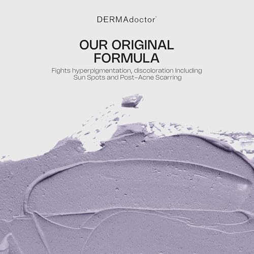DERMAdoctor Clay Face Mask with Bentonite & Kaolin Clay + Vitamin C - Face Exfoliator, Pore Minimizer, Facial Detox, Facial Oil Remover, Illuminator, Acne Scar Mask for Faces - 15 Minutes - 1.69 oz