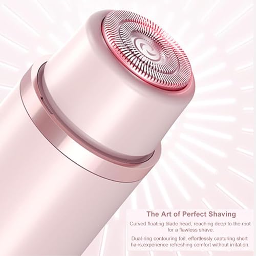 Bikini Shaver,2 in 1 Dual Head Bikini Trimmer & Body Shaver, Painless Hair Removal with Silky Glow Finish, Cordless & Waterproof Electric Trimmer for Women,Pink