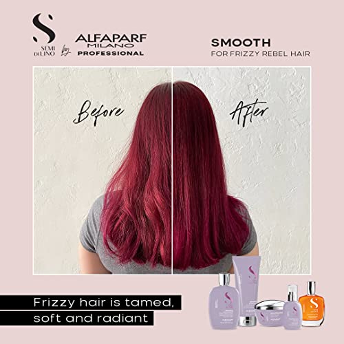 Alfaparf Milano Semi Di Lino Smooth Conditioner for Frizzy and Rebel Hair - All Soft Detangling Conditioner with Flax Seed for Humidity Control - Anti Frizz & Hair Straightening Treatment