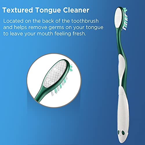 Extra Firm Toothbrushes for Adults, Extra Hard Bristles, 6 Count