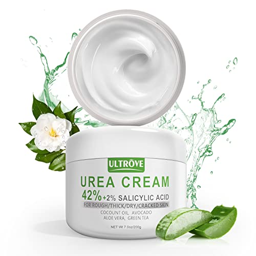 Urea Cream 42% with 2% Salicylic Acid, Callus and Dead Skin Remover, Deeply Moisturize, Repair Dry, Cracked, Rough Skin of Heel, Elbow and Knee, Effective Urea Foot Cream(7oz)
