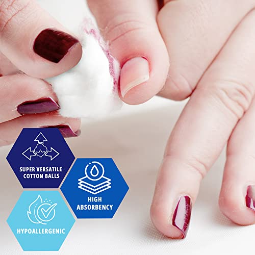 MED PRIDE Medical Cotton Balls, 100% Pure Cotton, Ultra Soft, 300 Count, for Ears, Face, Makeup Removal, Nail Polish, Lotions, Absorbent Multipurpose Use