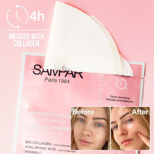 Sampar Hydrafuse Collagen 4 Hours or Overnight Mask ? Korean Skincare for Radiant, Smooth Skin | Anti-Aging Face Mask with Ultra-Potent Collagen to Reduce Wrinkles, Tighten Pores & Boost Glow (4-Pack)
