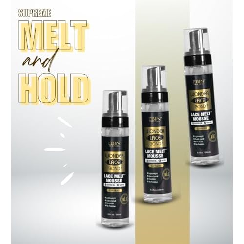 EBIN NEW YORK Wonder Lace Bond Melt Mousse 8.5oz/250ml- Extreme Firm Hold (Supreme) | Biotin + Castor Oil | 8.33 Ounce (8.33 Ounce (Pack of 3))