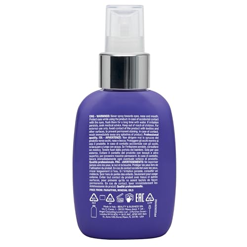 Alfaparf Milano Semi di Lino Anti-Yellow Leave In Toner Spray - Blonde Toner for Brassy Hair with Violet Ash Pigments - Partially Lightens, Neutralizes Yellow Tones + Detangles - Vegan (4.4oz)