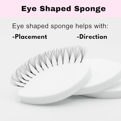 20 PCS Lash Sponges for Practice, Eye Shaped Practice Sponge, Lash Map Sponge, Eyelash Extension Beginners Supplies Kit, Cosmetic Makeup Sponge, Disposable, Eyelash tools(LEES A.M.)
