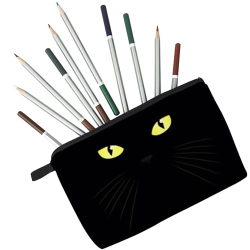 Black Cat Cosmetic Bag for Women Cute Small Makeup Bag for Purse Travel Toiletry Zipper Pouch for Girls Gift for Cat Lovers Black Cat Makeup Bag for Her