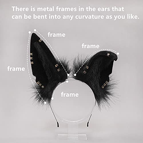 Fxaelian Animal Fox Cat Dog Ears Headband Halloween Cosplay Hairband