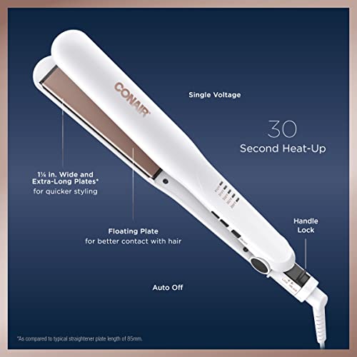 Conair Double Ceramic Flat Iron, 1 1/4-inch Hair Straightener