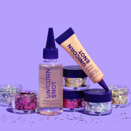 UNICORN SNOT Glitter Glue Primer | Sticky Stuff¢â Peel Off Glitter Glue for Long-Lasting Perfection | Halloween Costume Makeup, Dries Clear