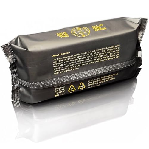 CleanSkin Cleansing Green Soap Tattoo Wipes All in One Solution Tattoo Wipes for during Tattooing | Tattoo Aftercare | Green Soap for Tattooing