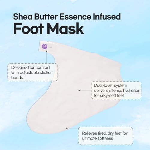 Epielle Intensive Repairing Foot Mask 6 Pairs, Deep Moisturizing Socks for Dry, Cracked Feet, Self Care Gifts for Women, Spa Kit, Stocking Stuffers, Thanksgiving Essentials
