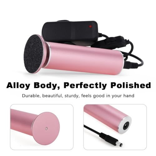 Electric Callus Remover for Feet Adjustable Speed, Powerful Foot Scrubber Electric Foot Callus Remover Heel File with 60PCS Sanding Discs Pedicure Tools for Feet Dead Skin Foot Grinder, Pink